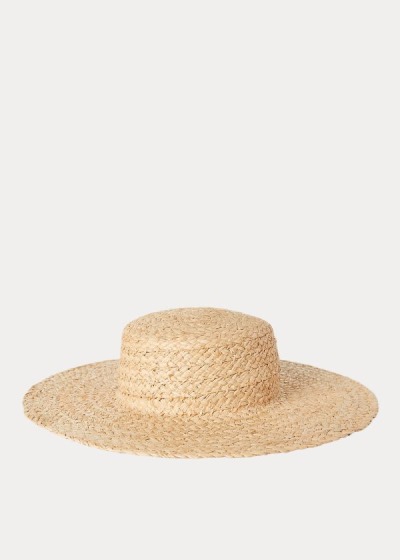 Sombreros Polo Ralph Lauren Mujer Kaki - Braided Raffia Straw - YHMIK6083